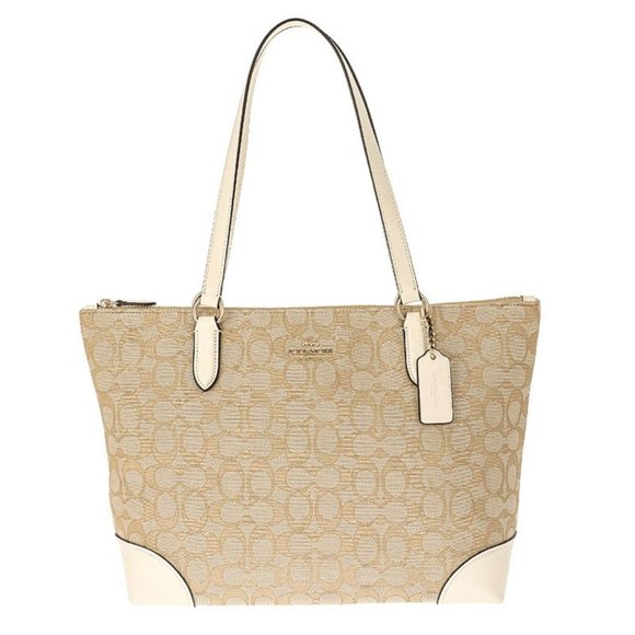 Coach Handbags - COACH F29958 ZIP TOP TOTE IN SIGNATURE JACQUARD